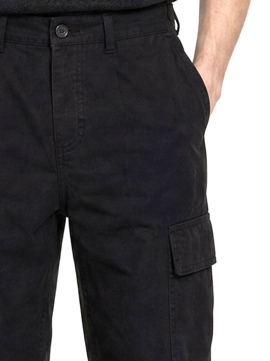 Cargo Elastic Trousers in Loose Fit Black