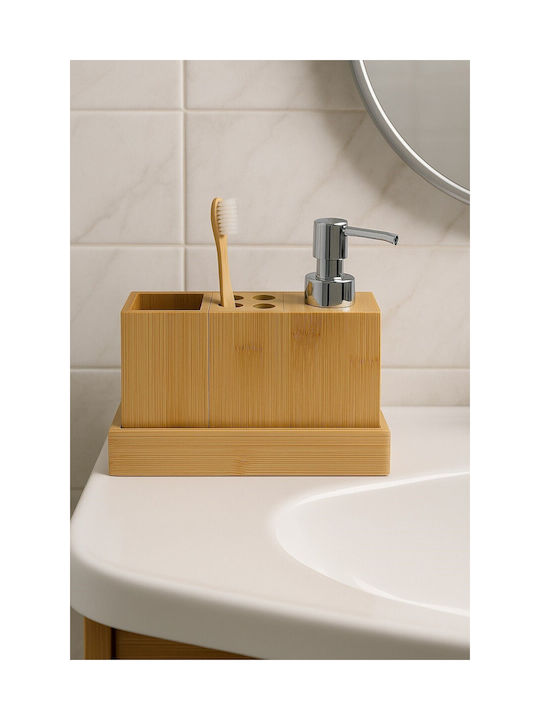SteweHome SteweHome Badezimmerzubehör-Set Bambus Braun 3 Stück SteweHome SteweHome Badezimmerzubehör-Set Bambus Braun 3 Stück