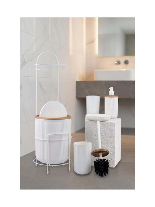 SteweHome Bathroom Accessory Set Plastic White 6 Pieces