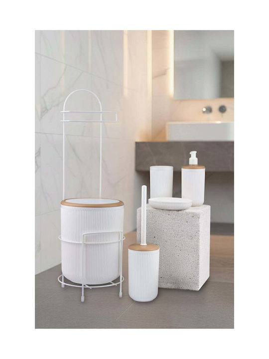 SteweHome Bathroom Accessory Set Plastic White 6 Pieces