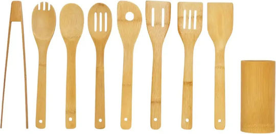 Set De Ustensile De Gătit Din Lemn Cu Suport 9 Bucăți Cb2501