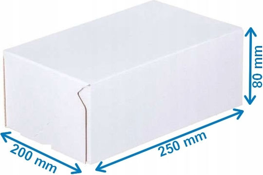 Verpackungskartons Weiß P25 x B20 x H8cm 20Stück