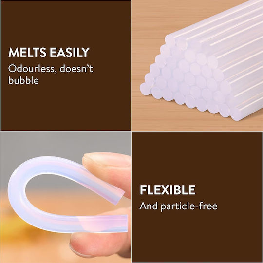 Set 50 Bățuri Adezive Termofuzibile H&s Rășină 0.7 X 10 Cm Plastic Sudură Decorațiuni Realizare Diy Reparații Asamblare Fixare Rapidă Ideală Pistol De Lipit Transparent