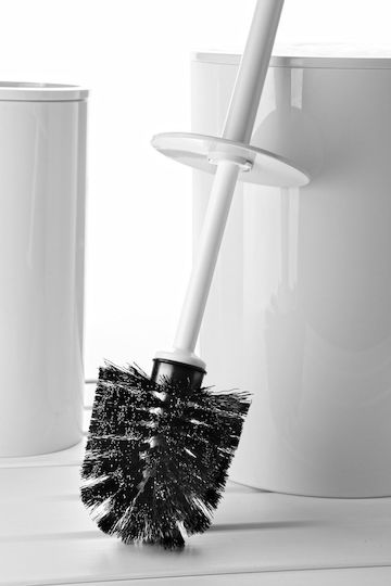 SteweHome Set Plastic Perie și Coș Baie 6l Alb