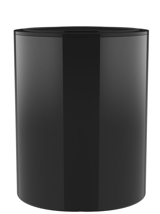 SteweHome Plastic Bathroom Brush and Trash Can Set 6L Black