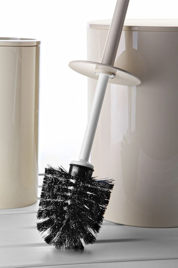 SteweHome Kunststoff Set Badezimmer Mülleimer und Bürste 6lt Beiges