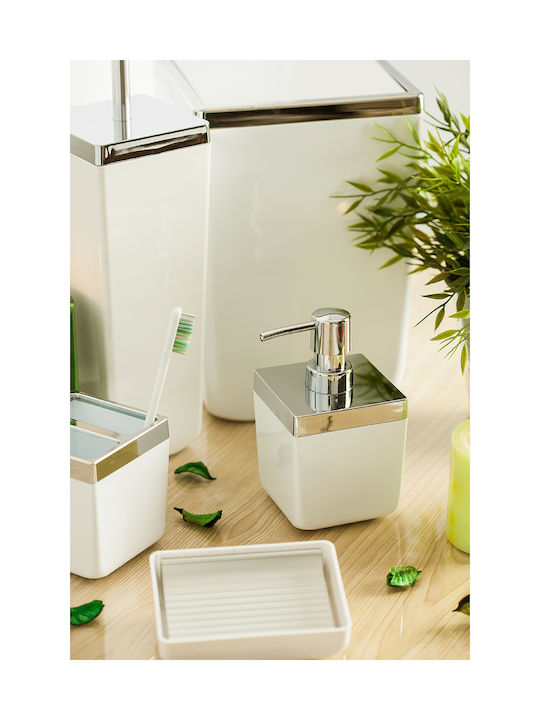 SteweHome Bathroom Accessory Set Plastic White 5 Pieces