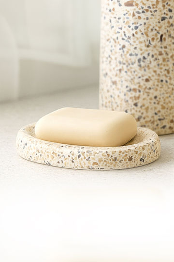 SteweHome Bathroom Accessory Set Plastic Beige 5 Pieces