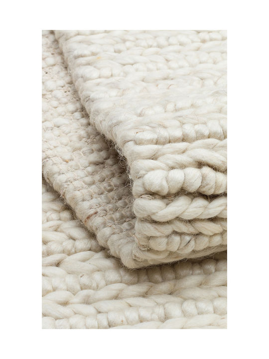SteweHome Handmade Rectangular Beige Rug 130x190cm