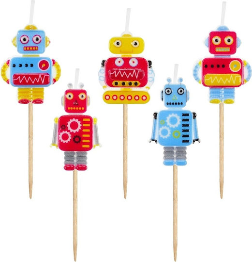 Robot Pickers Candles 5 Pcs