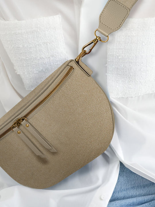 Gallantry Fanny Pack Luna Fabric Shoulder Strap Taupe