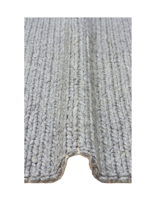 SteweHome Handmade Rectangular Gray Rug 130x190cm