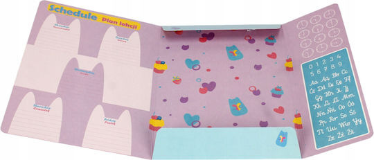School Folder Elastic Girl A4 Size Cat House Gabby