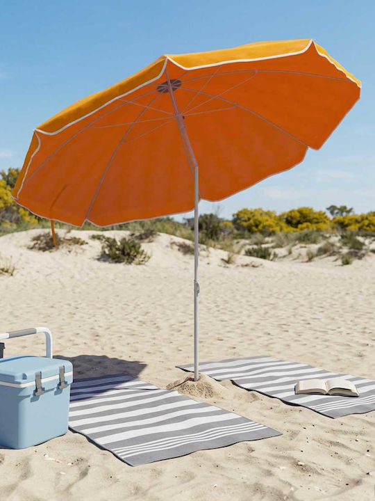 Round Aluminum Garden Parasol Orange Diameter 1.6m