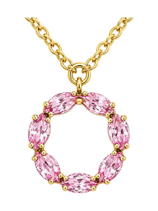 Victoria Cruz Vergoldete Silber Halskette Rosa