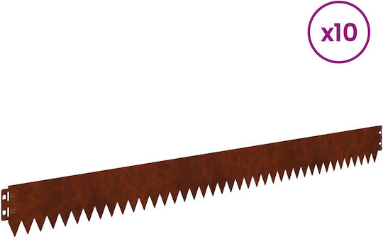 vidaXL Gardă Vie De Grădină Metalică Maro 10cm x 1.03m 10 Bucăți