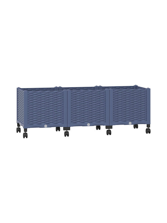 vidaXL Ζαρντινιέρα Πλαστική Μπλε Γκρι 120x40x48εκ.