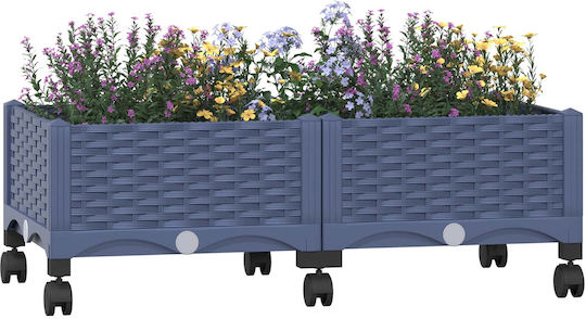vidaXL Plastic Blue Grey Planter Box 80x40x33cm