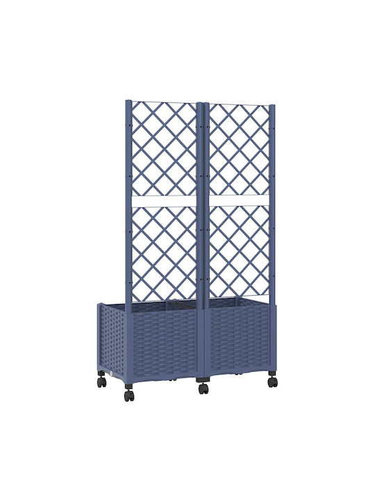 vidaXL Ζαρντινιέρα Πλαστική Μπλε Γκρι 80x40x146εκ.