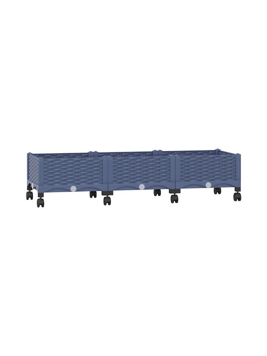 vidaXL Ζαρντινιέρα Πλαστική Μπλε Γκρι 120x40x33εκ.