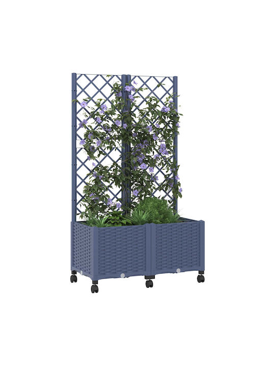 vidaXL Ζαρντινιέρα Πλαστική Μπλε Γκρι 80x40x146εκ.