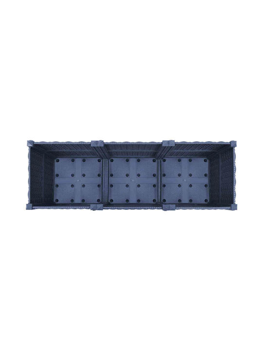 vidaXL Ζαρντινιέρα Πλαστική Μπλε Γκρι 120x40x48εκ.