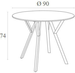 Max Round Polypropylene Table Black 90x90x74cm