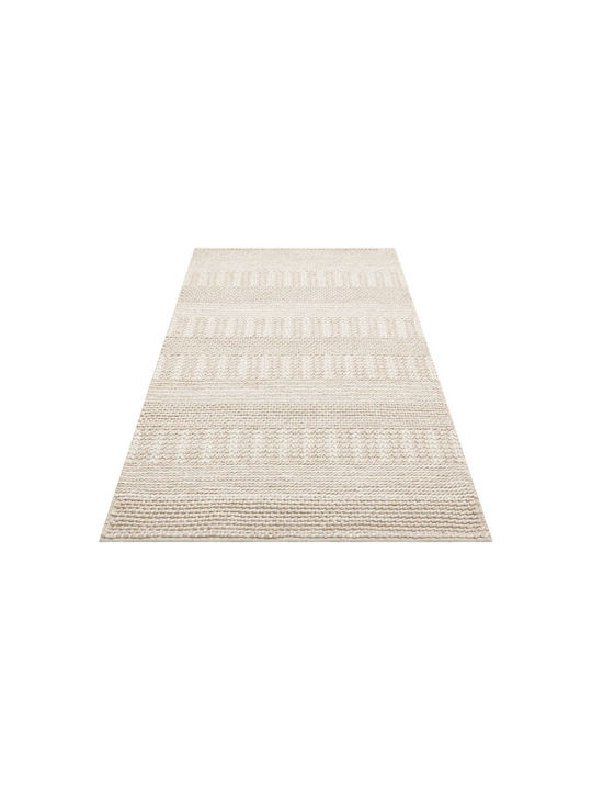 SteweHome Handmade Rectangular Beige Rug 130x190cm