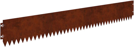 vidaXL Metal Garden Hedge in Brown Color 15cm x 1.03m 30 Pieces