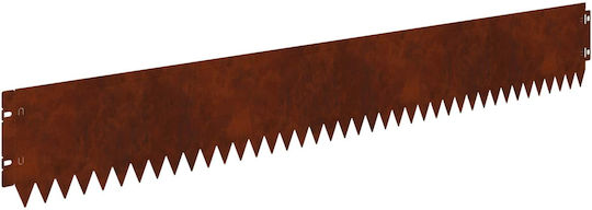 vidaXL Metal Garden Hedge in Brown Color 15cm x 1.03m 30 Pieces