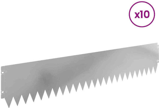 vidaXL Metallische Gartenhecke in Silber Farbe 20cm x 1.03m 10 Stück