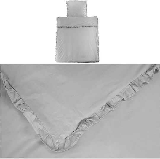 Jemidi24 Set Huse Pentru Pilote 135x200cm Simplă Cu Față De Pernă Gri