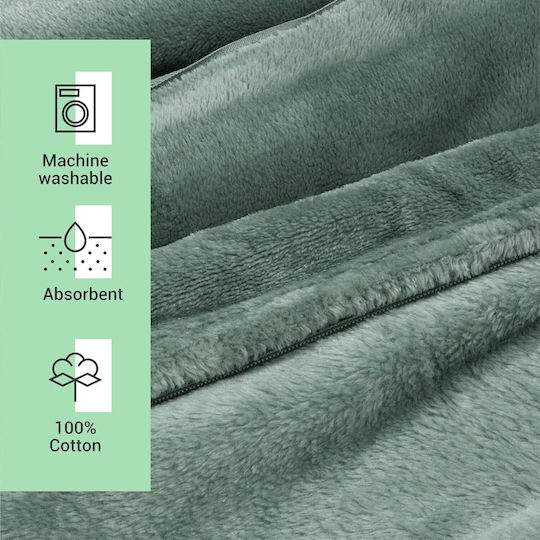 Homelevel Pătură Polar Fleece Cu Mâneci 200x150 cm Verde