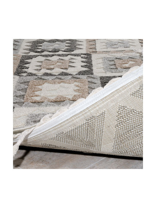 Tzikas Carpets Tenerife 54109-270 Rug Outdoor Rectangular from Jute with Fringes Gray