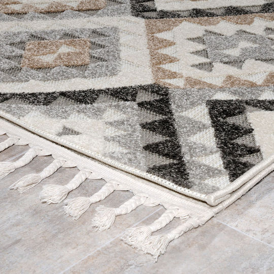 Tzikas Carpets Tenerife 54109-270 Rug Outdoor Rectangular from Jute with Fringes Gray
