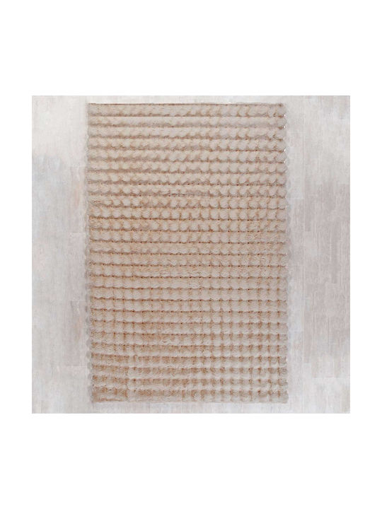 Tzikas Carpets Fuzzy 26164-060 Anti-slip Rug Rectangular Shaggy Furry Ecru