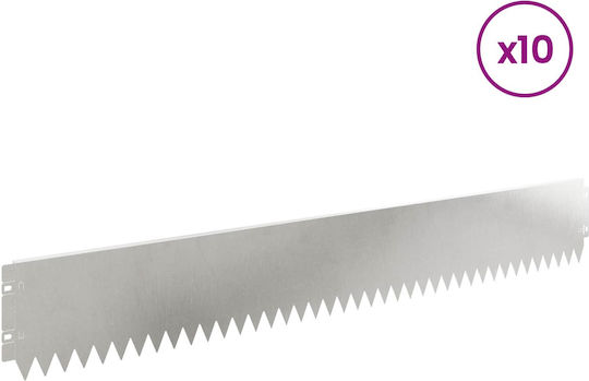 vidaXL Gardă Vie De Grădină Metalică Argintie 15cm x 1.03m 10 Bucăți