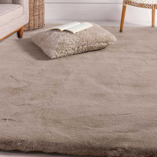 Nef-Nef Homeware Estelle Χαλί Ορθογώνιο Shaggy Γούνινο Mocca 75x140cm