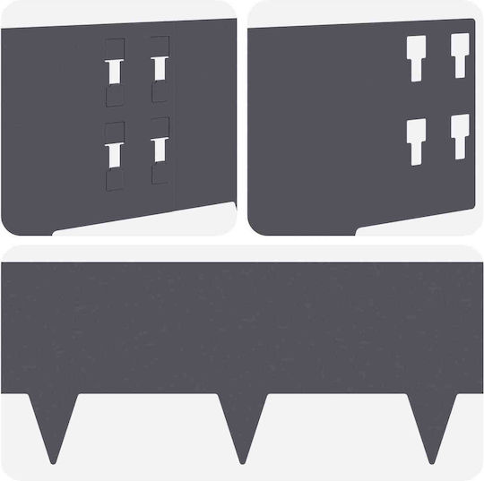 vidaXL Gardă Vie De Grădină Metalică Gri 1m x 20cm 10 Bucăți