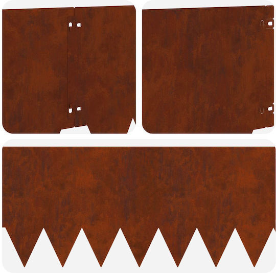 vidaXL Metallic Garden Hedge in Brown Colour 1.03m x 30cm 10 Pieces