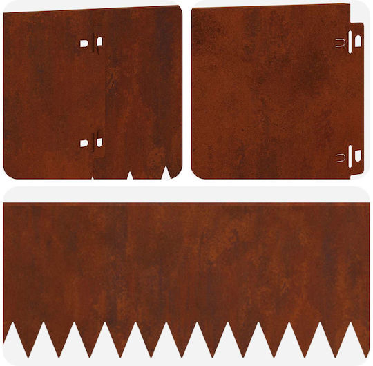 vidaXL Metal Garden Hedge in Brown Colour 20cm x 1.03m 30 Pieces