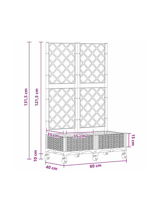 vidaXL Plastic Blue Grey Planter Box