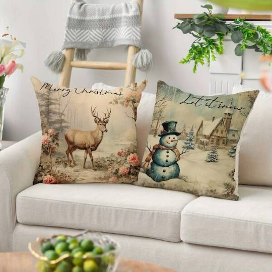 Ecarla Winter Christmas Pillowcase 45x45cm Deer Pod116