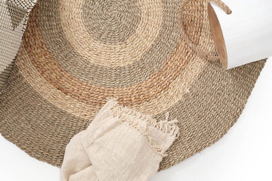 Soulworks Agam Handmade Rug Round Summer Wicker Brown