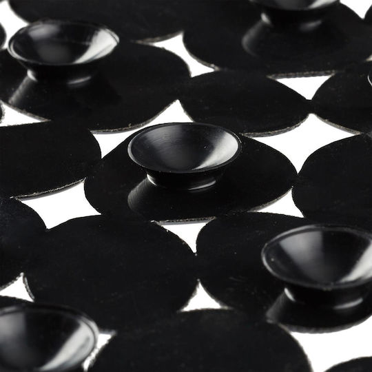 Relaxdays Bathtub Anti-Slip Mat with Suction Cups Black 36x68cm