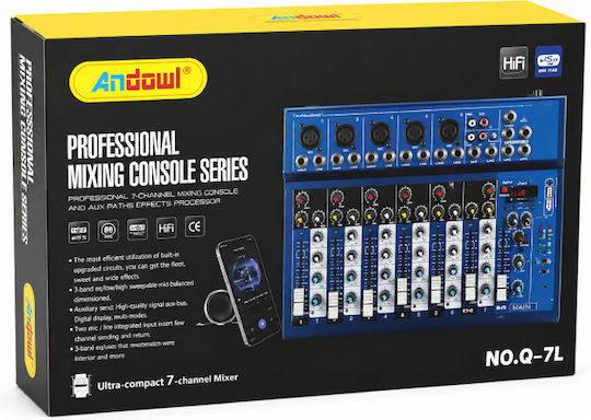 Andowl Q-7L Active Analog Console & Bluetooth