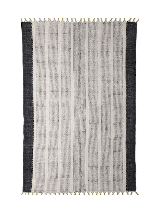 Royal Carpet Lotus Cotton Kilim 354 Rug Rectangular Cotton with Fringes 354 Black