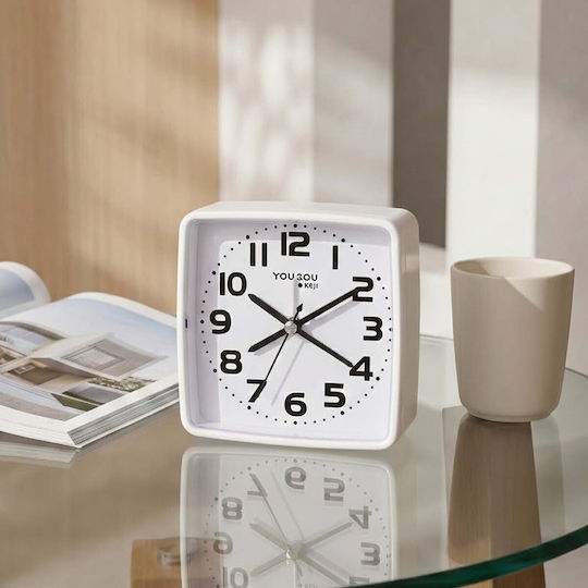 Avizar Table Clock Bedroom 13cm Clear Precise Time Display White
