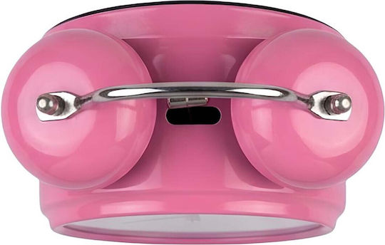 Avizar Analog Table Clock Bedroom Double Bell Elegant Pink
