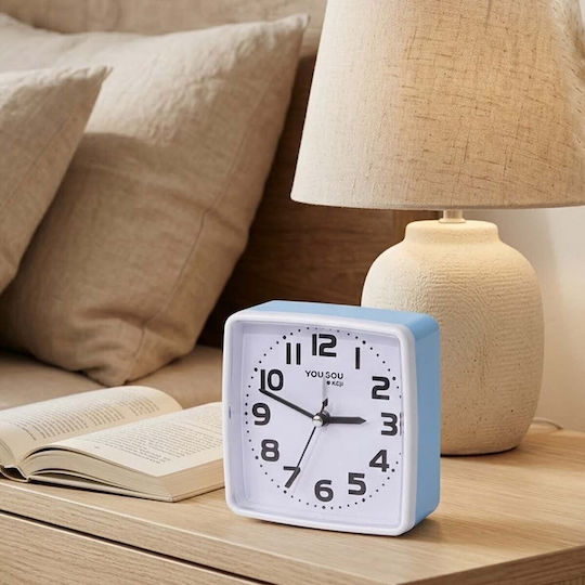 Avizar Table Clock Bedroom 13cm Clear Precise Time Display Blue